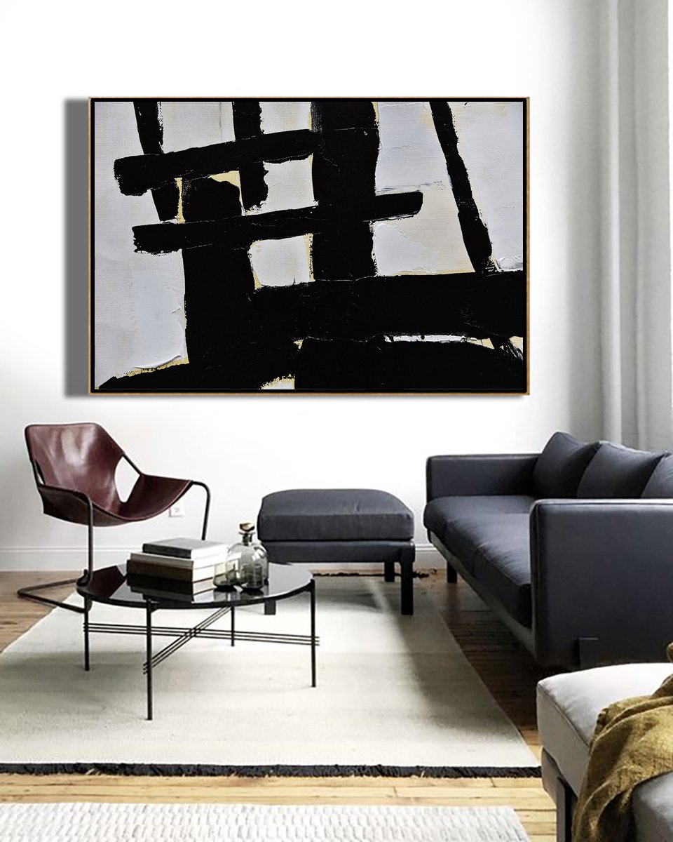 Horizontal Palette Knife Minimalist Art #C24Z - Click Image to Close